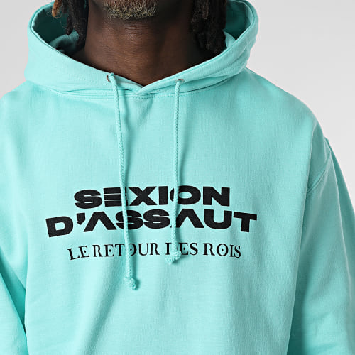 Sweat Capuche Le Retour des Rois Bleu Clair Noir