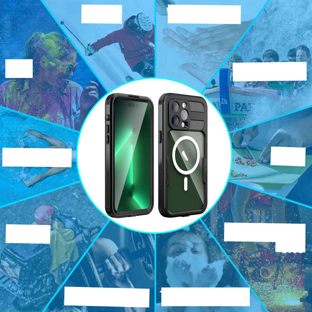 iPhone 14 Pro Wasserfeste MagSafe Outdoor Schutz Hülle (IP68) - Schwarz / Transparent