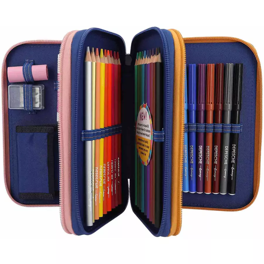 Depesche Federtasche CITY GIRLS TOPModel 7,5 x 13,5 x 20 cm dunkelblau