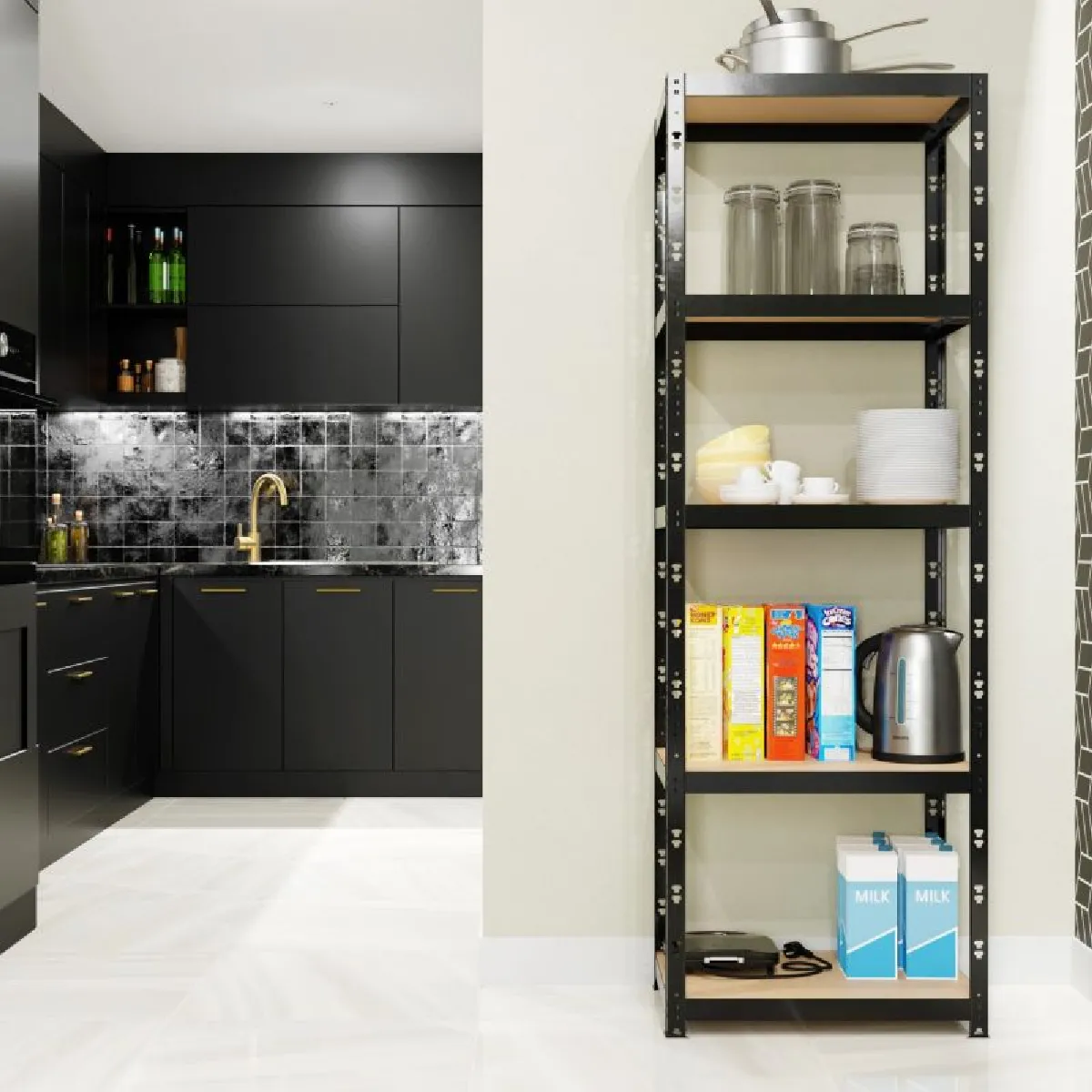 Eurospen Europsen Etagère de Rangement Noir