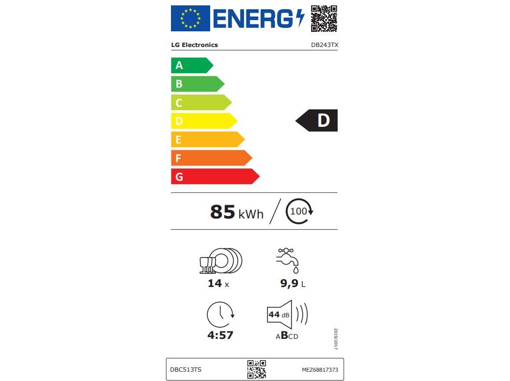 MÁQUINA LAVAR LOIÇA ENCASTRE LG DB243TX D INOX 14 TLH