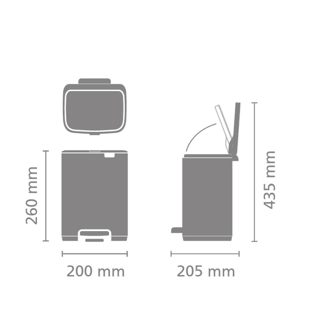 Brabantia Bo Pedaalemmer 4 L - Matt Steel