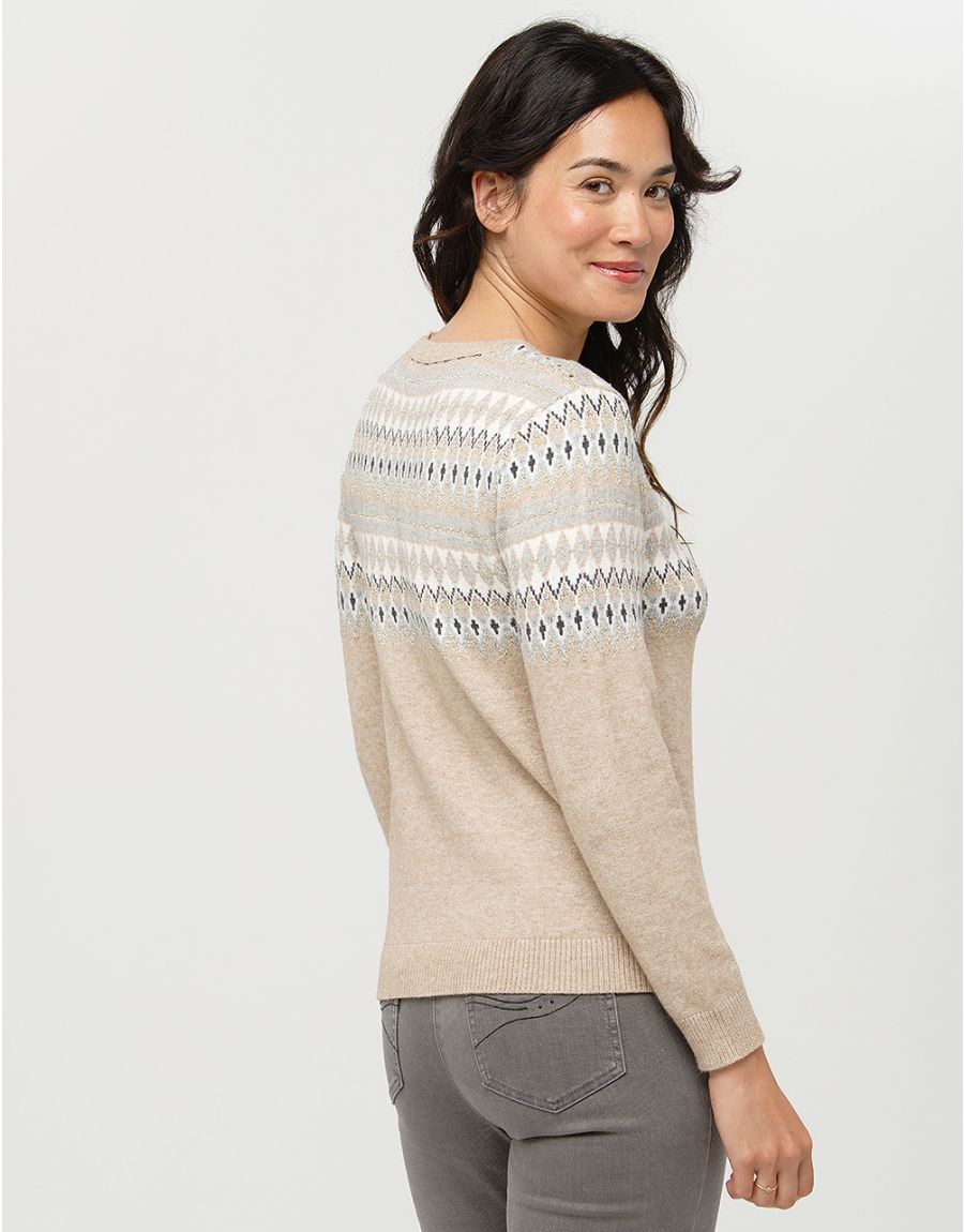 Pull jacquard beige