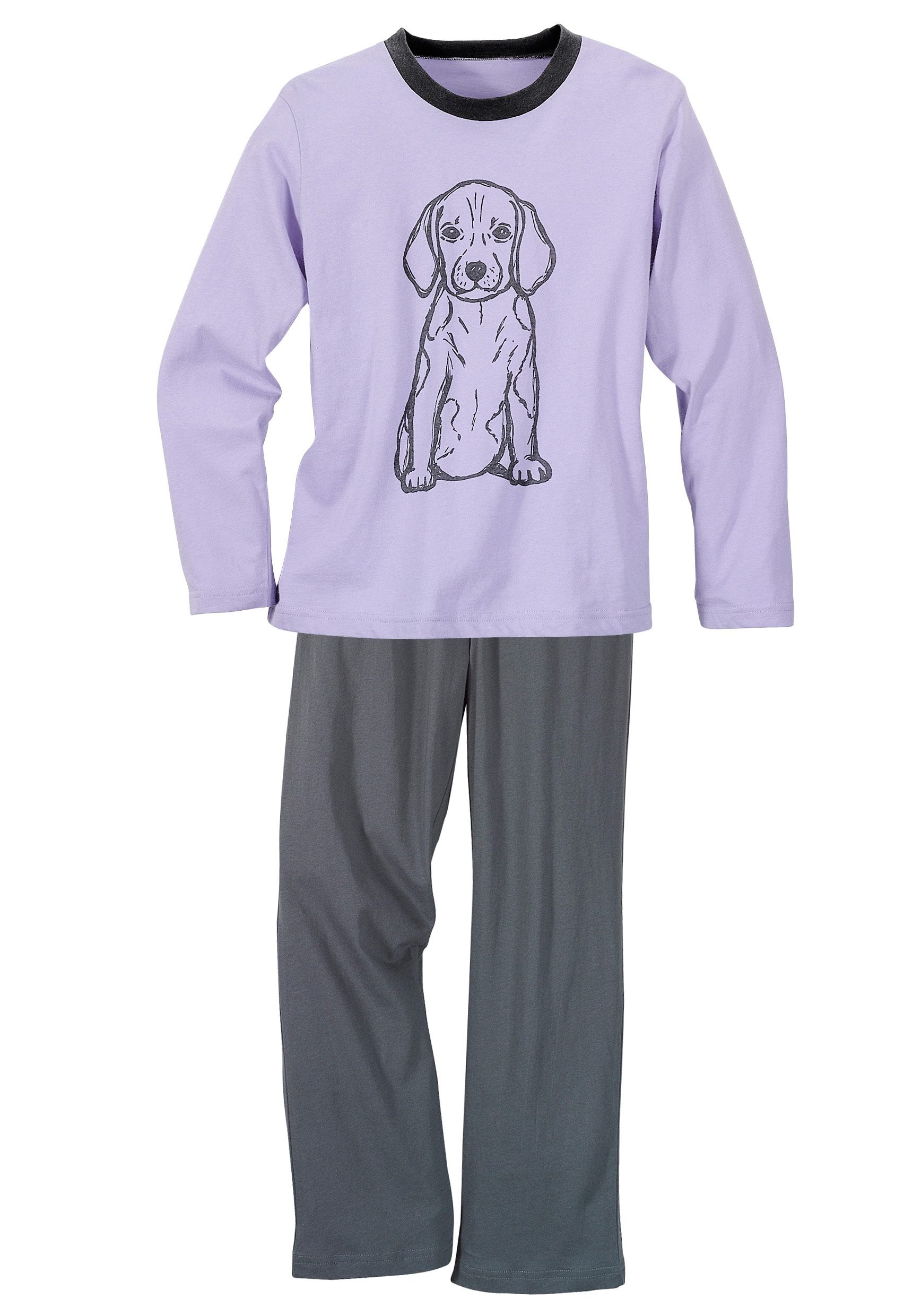 Vivance Pyjama 2 Stück, 4 Stk. tlg., Oberteile in schönen Farben mit Tierdruck