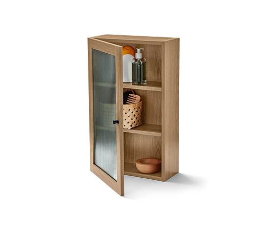 Wandschrank mit Riffelglastür