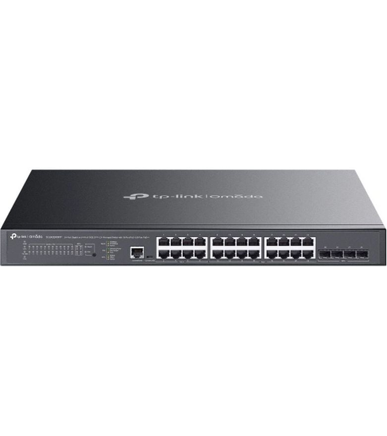 TP-Link SG3428XMPP 24 Port Omada 24-Port Gigabit and 4-Port 10GE SFP  L2  Managed Switch mit 16-Port PoE  & 8-Port PoE