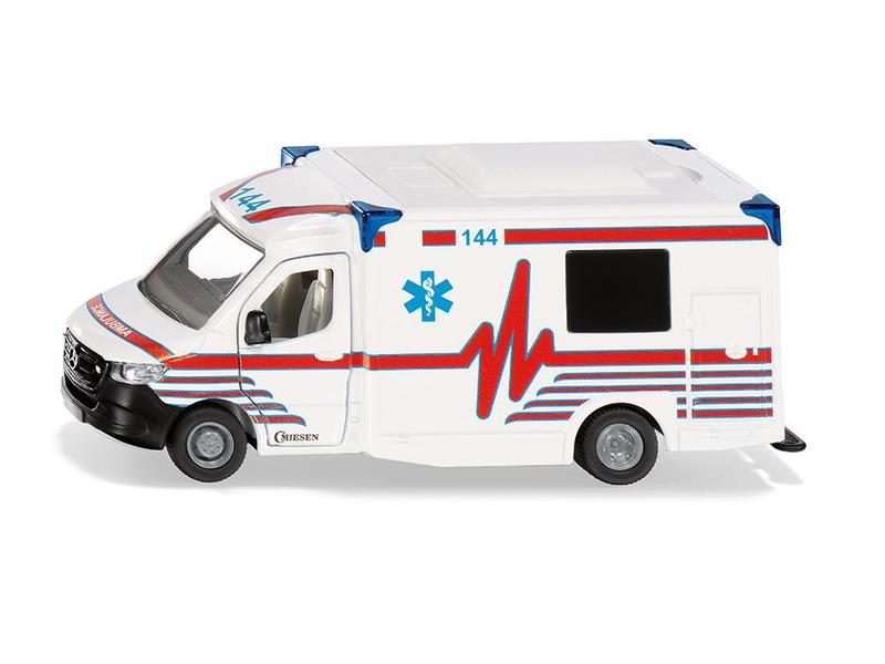 Siku Mercedes-Benz Sprinter Miesen Typ C Rettungswagen 1:50 Schweizer Ambulance 144 Mercedes Sprinter Modell