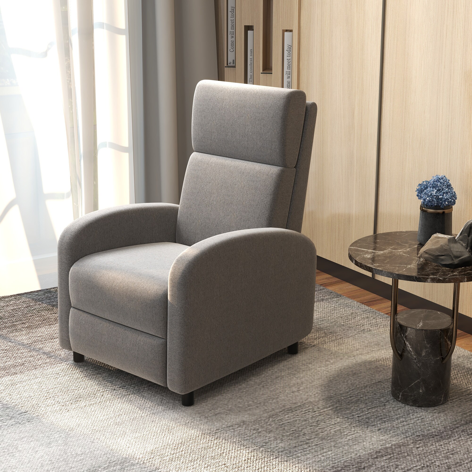 HOMCOM Relaxsessel mit Fußstütze grau 64L x 86B x 102H cm