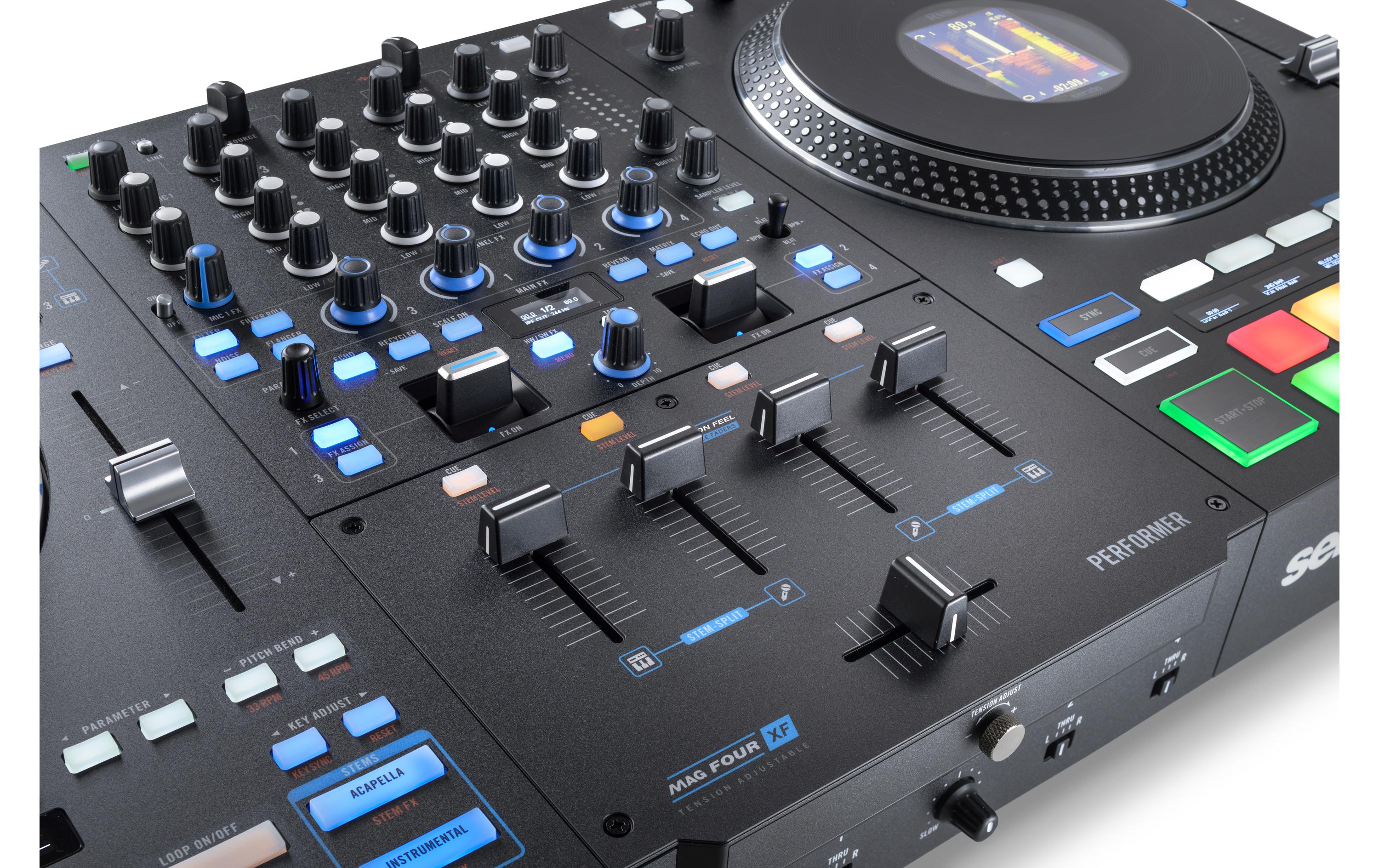 DJ-Controller Performer<br>Motorisierter 4-Kanal-DJ-Controller