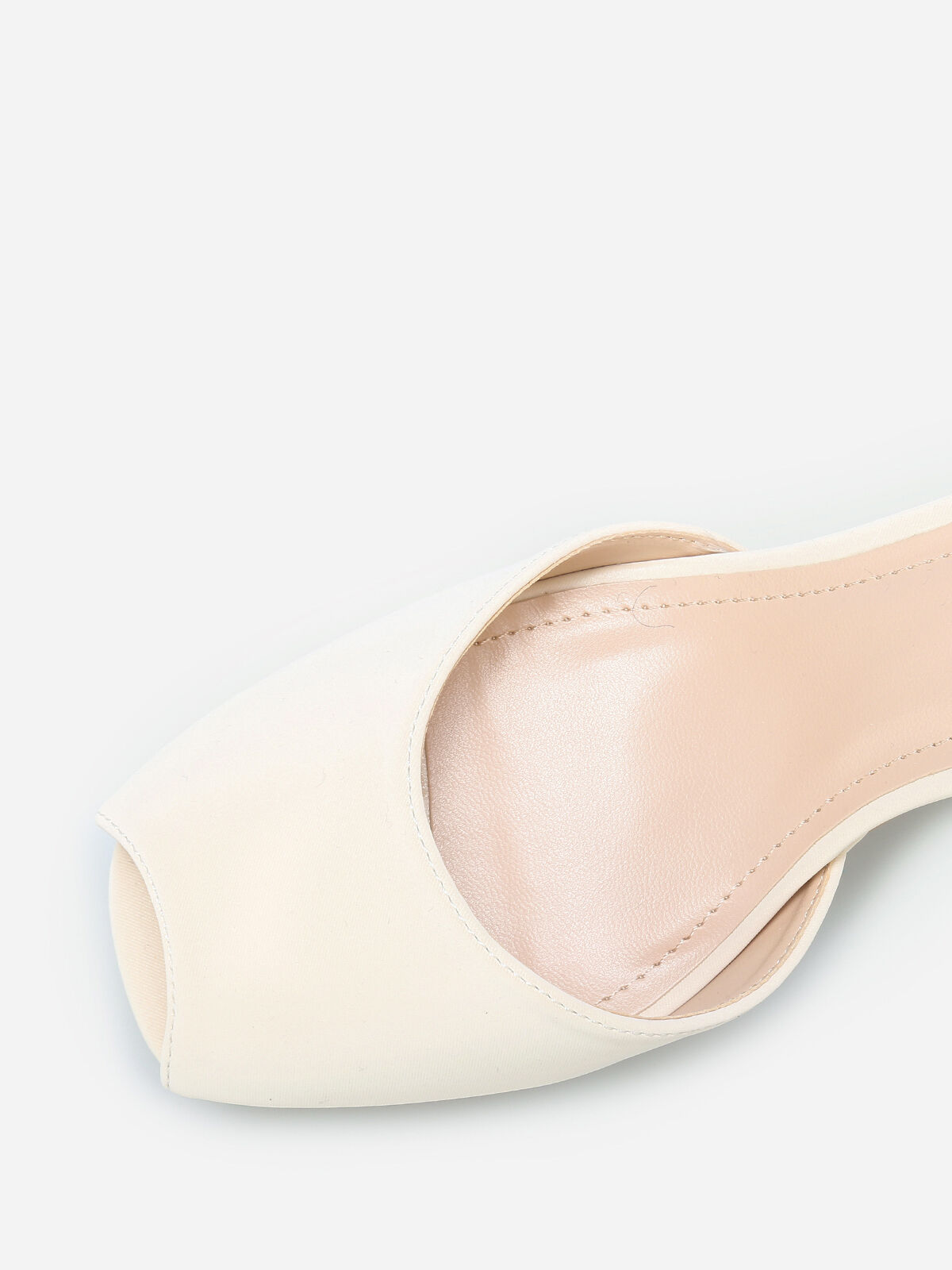 Escarpins peep toes à plateforme- Beige