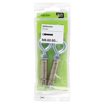 KARWEI keilbout met oog verzinkt M8x60 mm 2 stuks