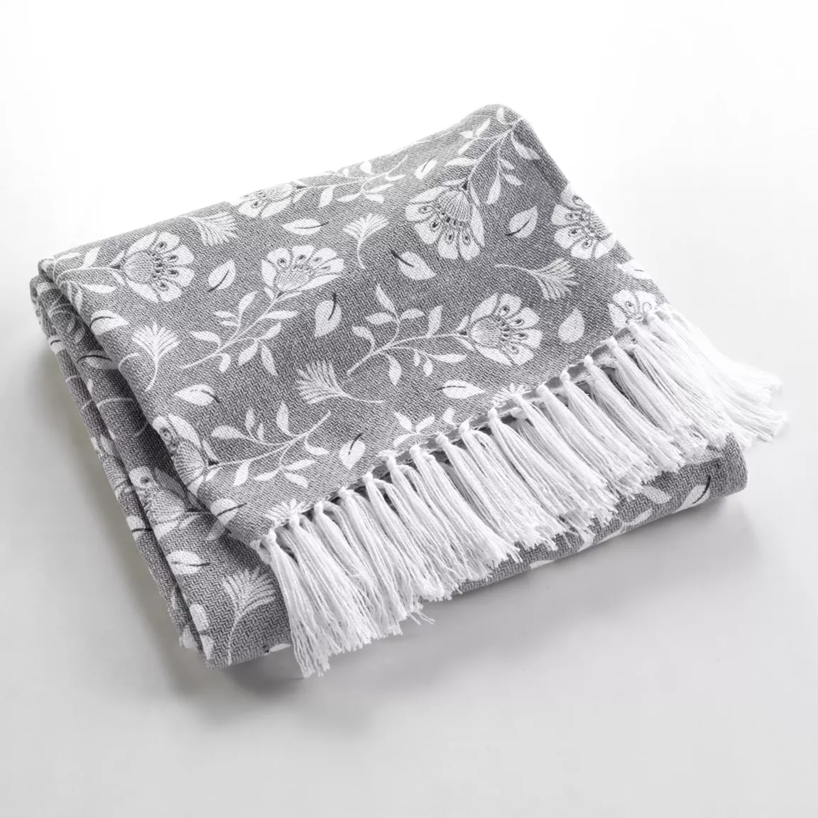 Plaid coton (125 x 150 cm) Flavie Gris