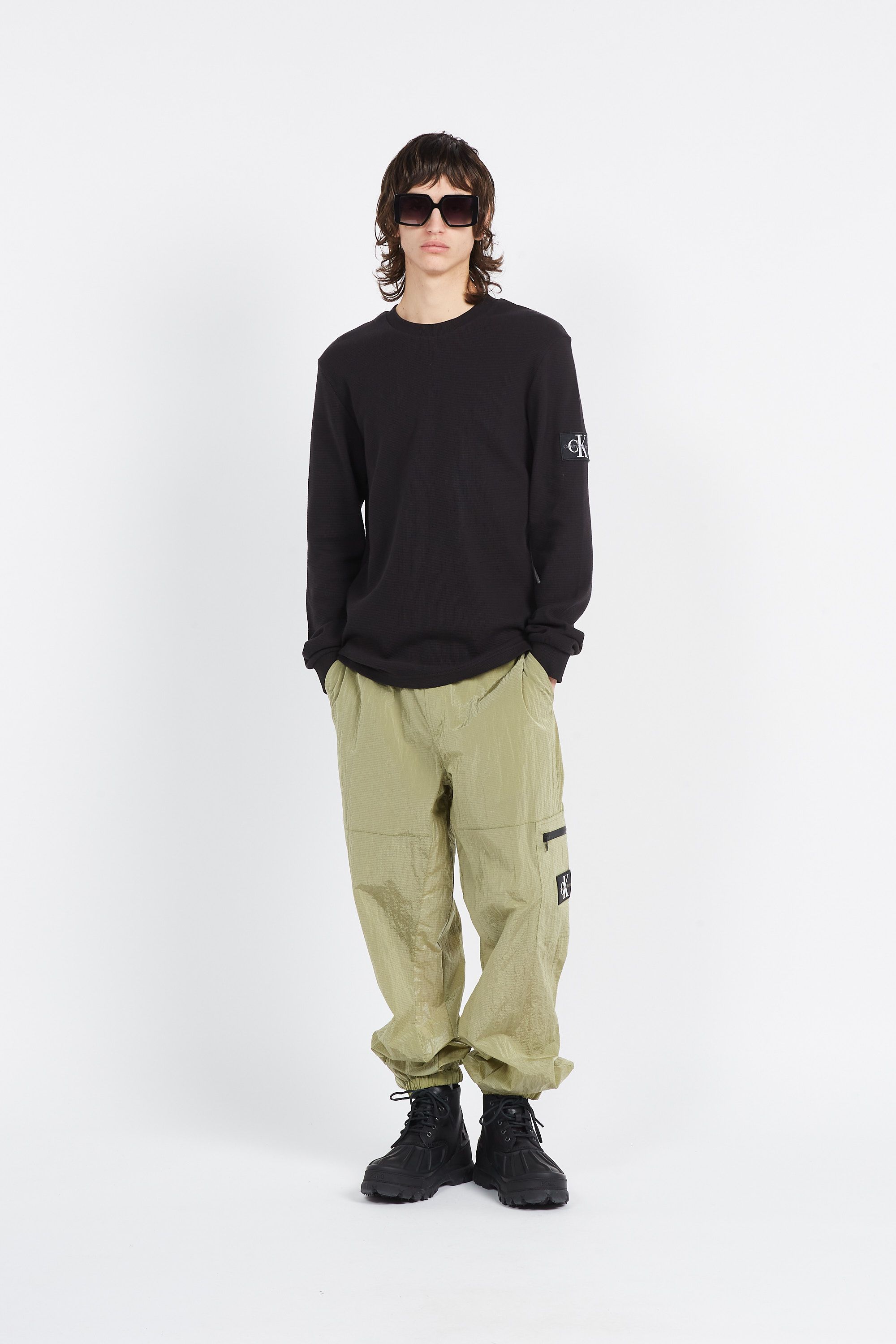 CALVIN KLEIN JEANS T-shirt  WAFFLE LS ACF  Noir