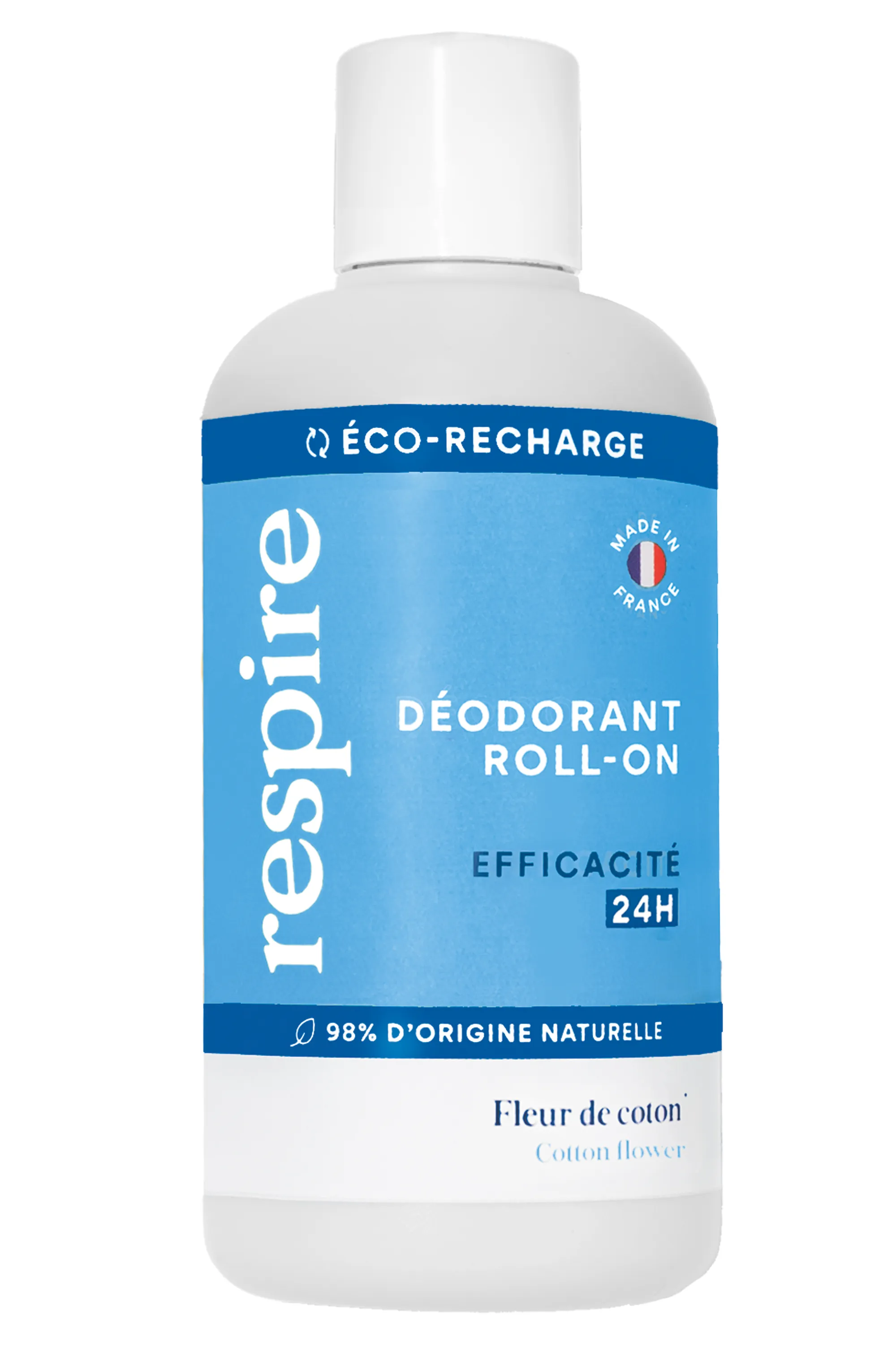 Respire Déodorant roll-on Fleur de coton rechargeable-150 ml