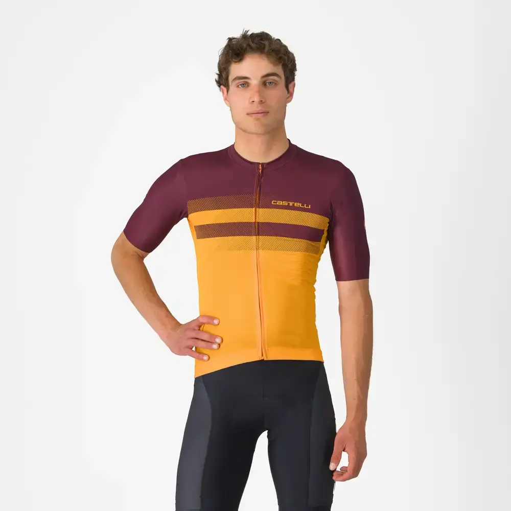 Castelli Simbolo Fietsshirt Korte Mouwen Oranje/Donkerrood Heren