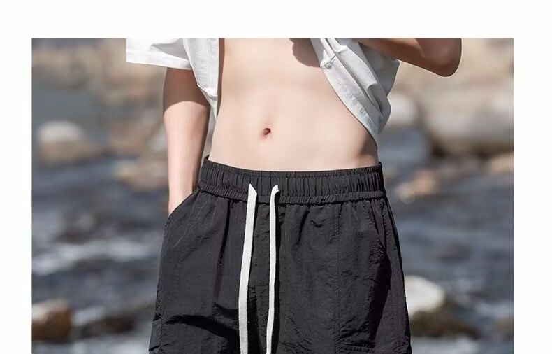 Urtishia - Hoge taille, effen, wijde cargoshorts