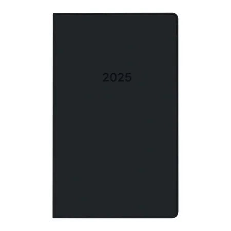 Idena Taschenplaner Leporello 2025 – 8,7 x 15,3 cm, FSC® Mix, schwarz