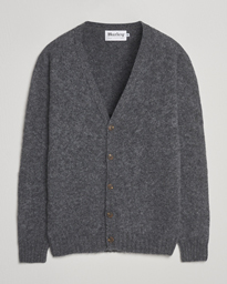 Harley Of Scotland Brushed Supersoft Lambswool Cardigan Navy
