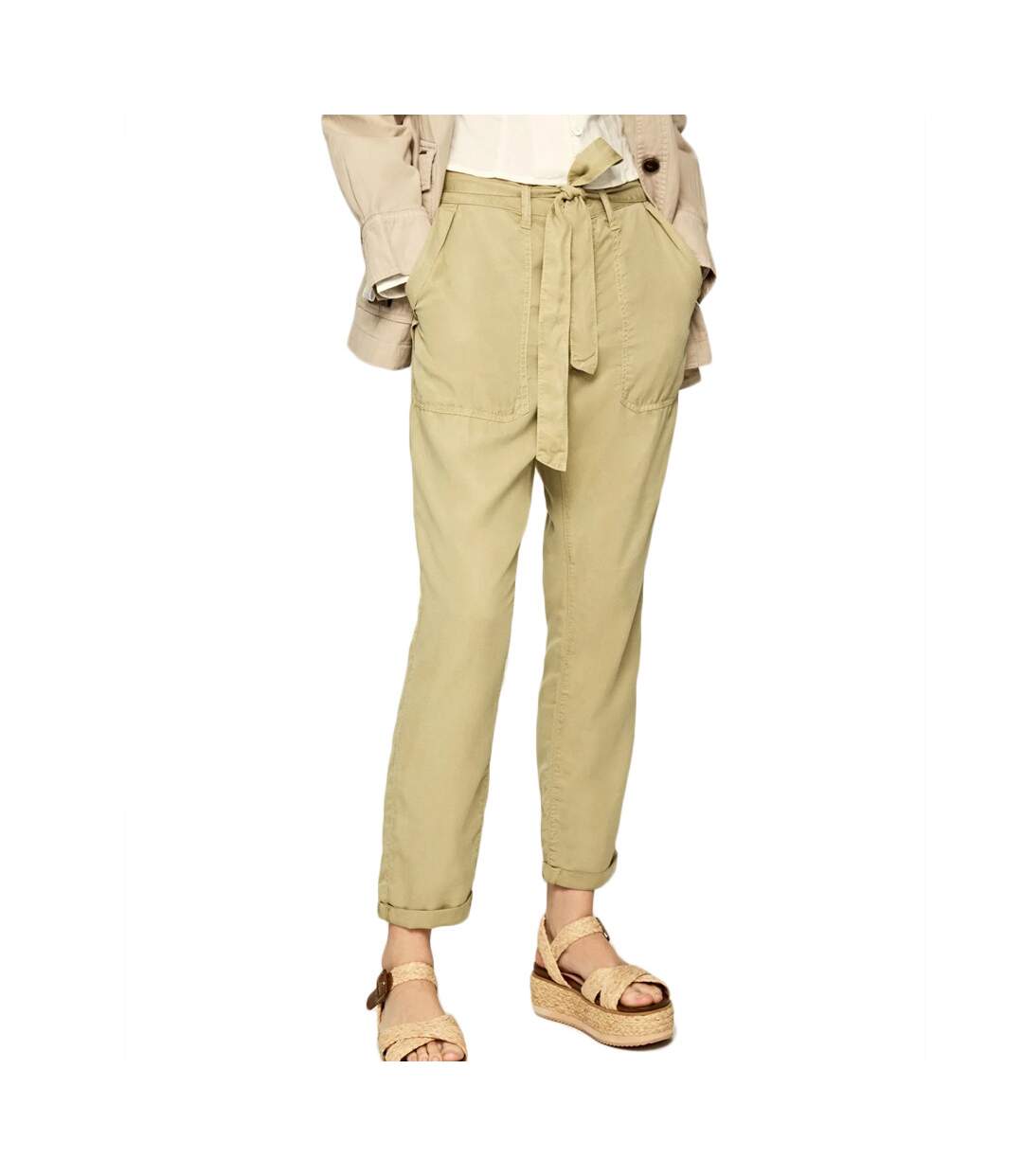 Pantalon Fluide Beige Femme Pepe Jeans Drifter