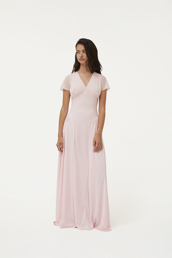 ROTATE Birger Christensen Maxi V-Neck Dress Fairy tale