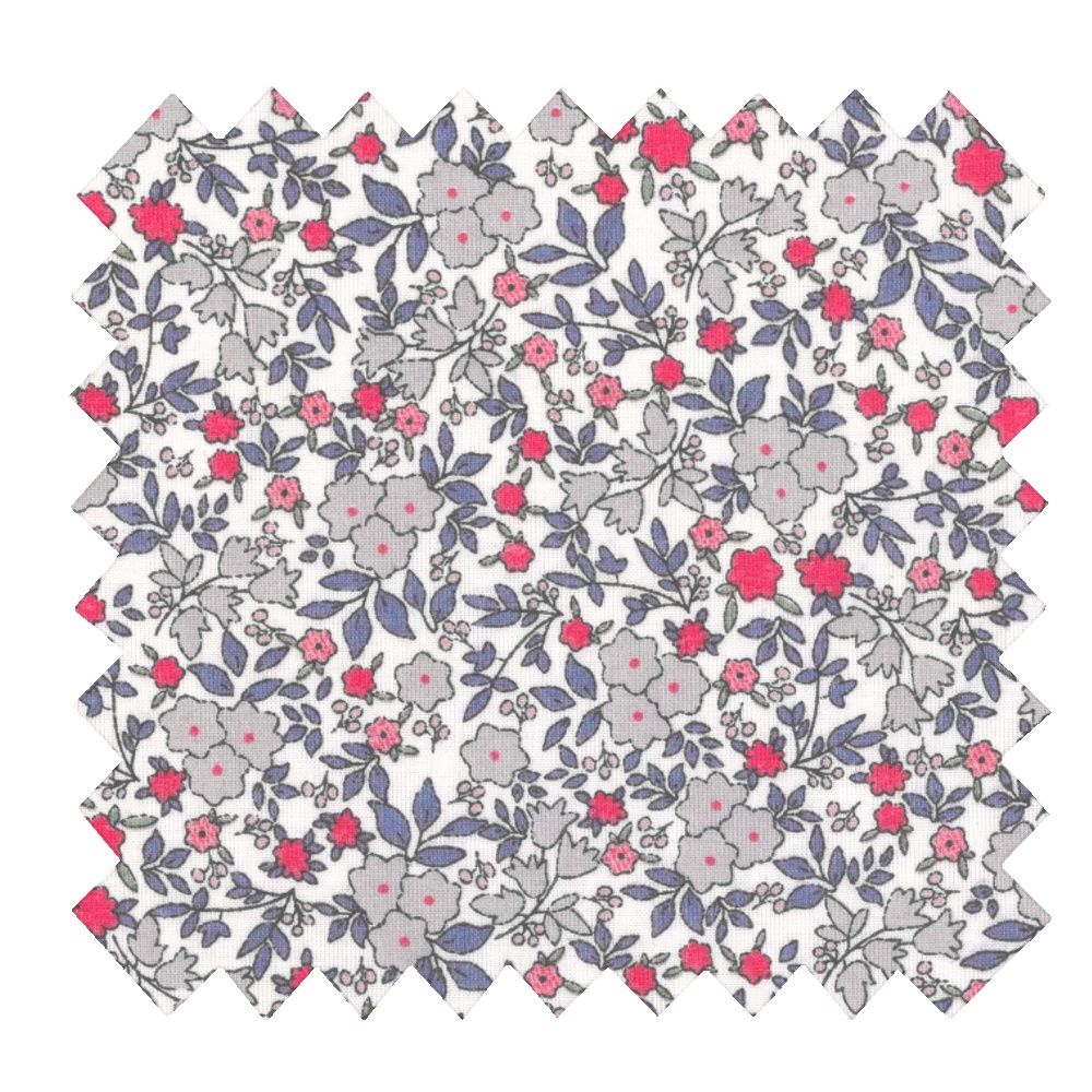 Coupon Tissu 50 Cm Serenade Rouge Gris