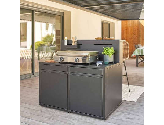 FORGE ADOUR - Meuble comptoir Support cuisine 120 cm, Acier, Comptoir, Série BN