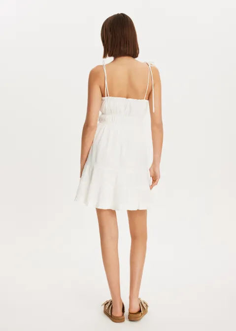 Jurk met gekreukt detail wit (WIT)