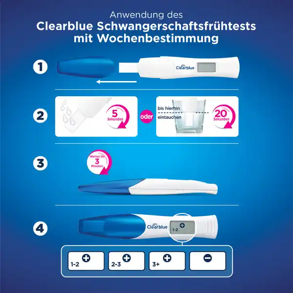 Schwangerschaftstest Anzeige der Wochen Digital