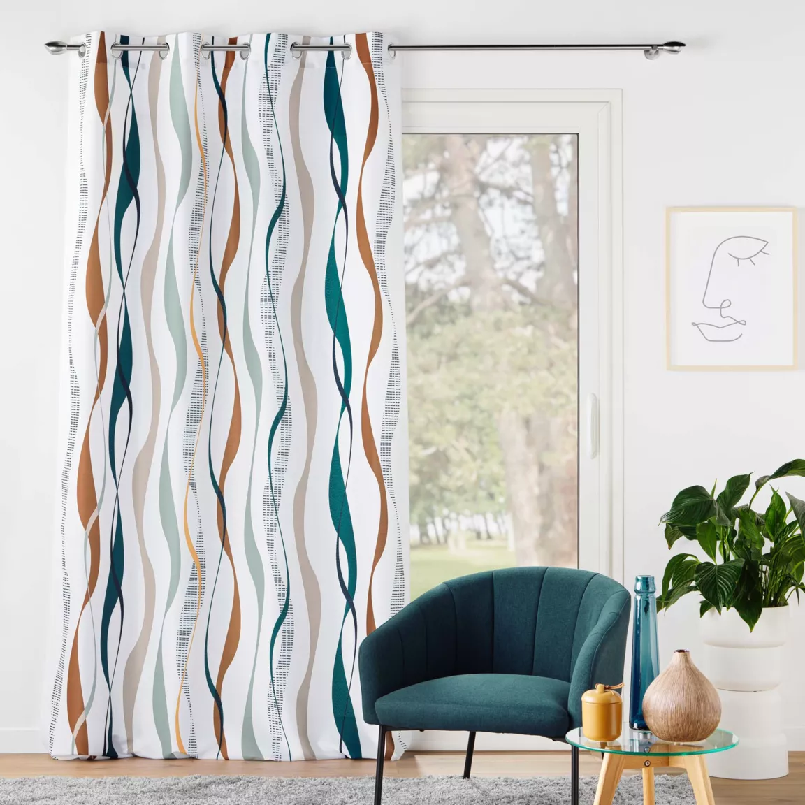 Rideau oeillets (140 x 260 cm) Lisana Multicolore