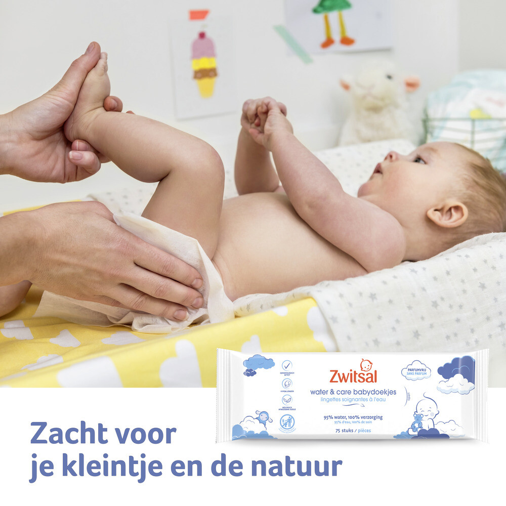 Zwitsal Water & Care Babydoekjes 12x75 stuks