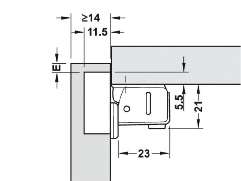 Häfele metalen kast scharnieren (1x stuks) - chrome