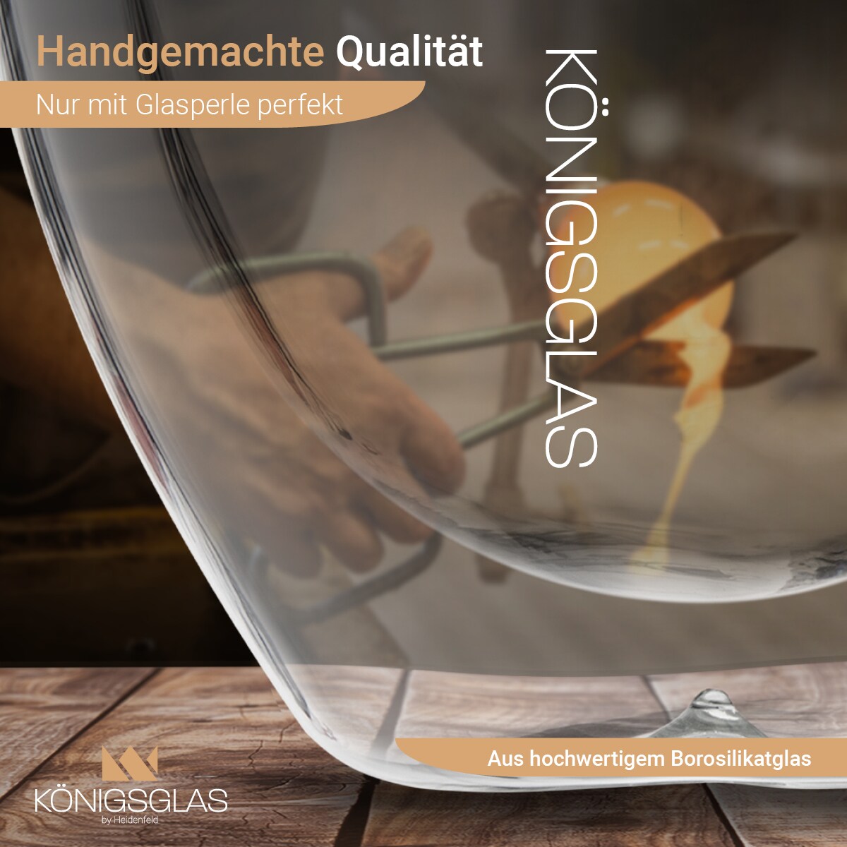 Königsglas Swing, Tee-/Kaffeegläser by Heidenfeld, 250/350 ml, Bambusdeckel, doppelwandig, Set (2er Set, 250 ml)