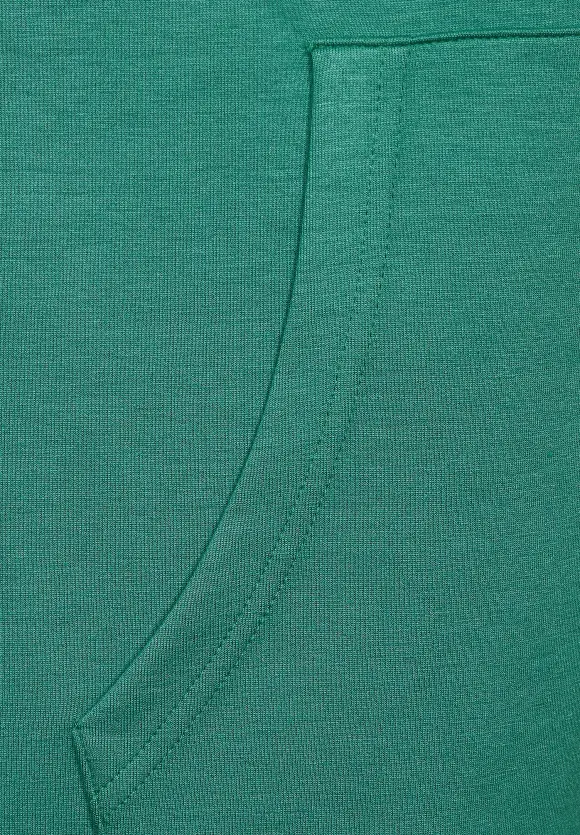 Lange Sweatjacke mit Zipper - lagoon green