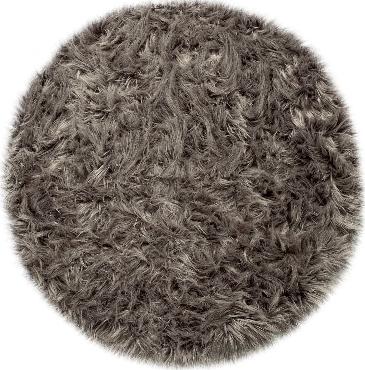 Paco Home Fellteppich »Playa 960« rund 64 mm Höhe Kunstfell, Flokati-Optik, Hochflor, weich und flauschig, Uni-Farben