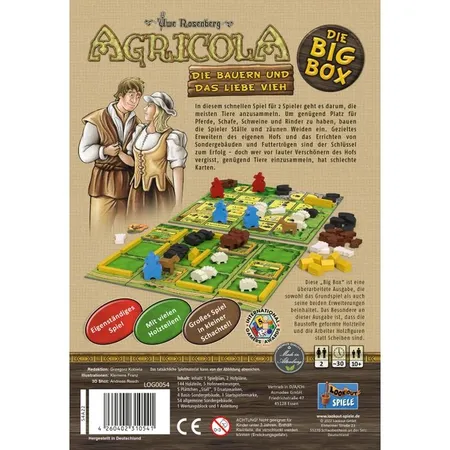 Asmodee Lookout Spiele Agricola Die Bauern und das liebe Vieh Big Box (Für 2 Spieler)