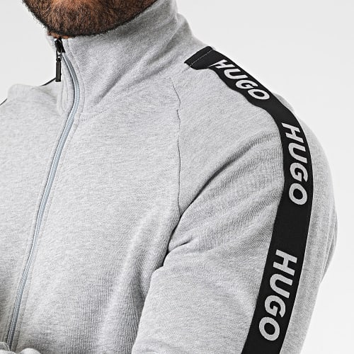 Veste Zippée A Bandes Sporty Logo 50496985 Gris Chiné