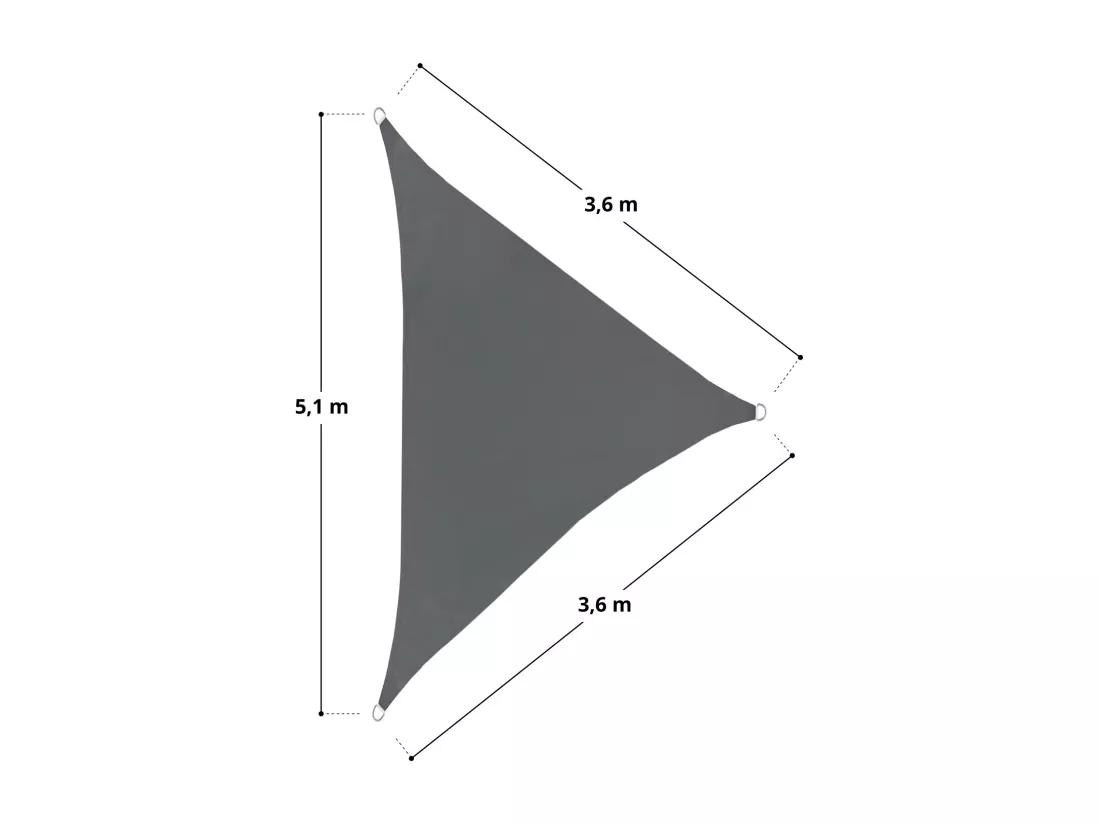 Voile d'ombrage triangulaire étanche 160g/m² UV50+ protection solaire