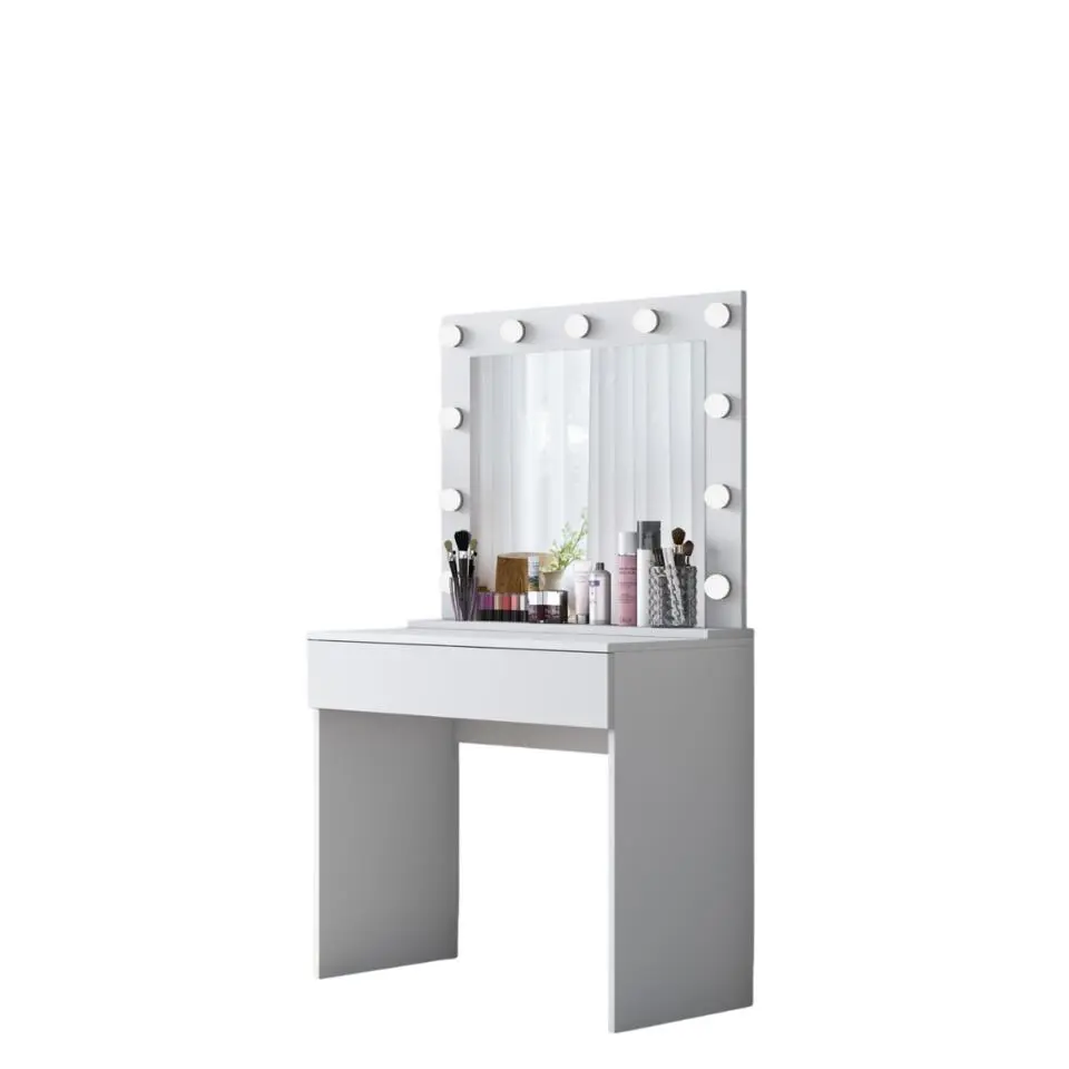 Make-up Tafel Wit - 90cm - Incl. Spiegel - Bengisu