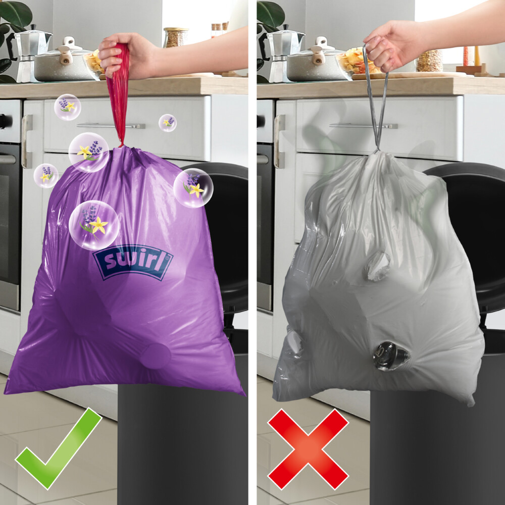 Swirl Pedaalemmerzakken Geparfumeerd met Trekband 20L12 stuks
