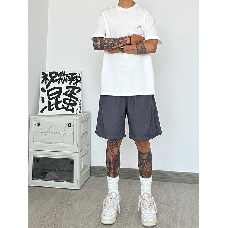 Posive - Mid Rise Plain Track Shorts