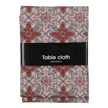 Tafelkleed bloem donker rood roze 250 x 140 cm