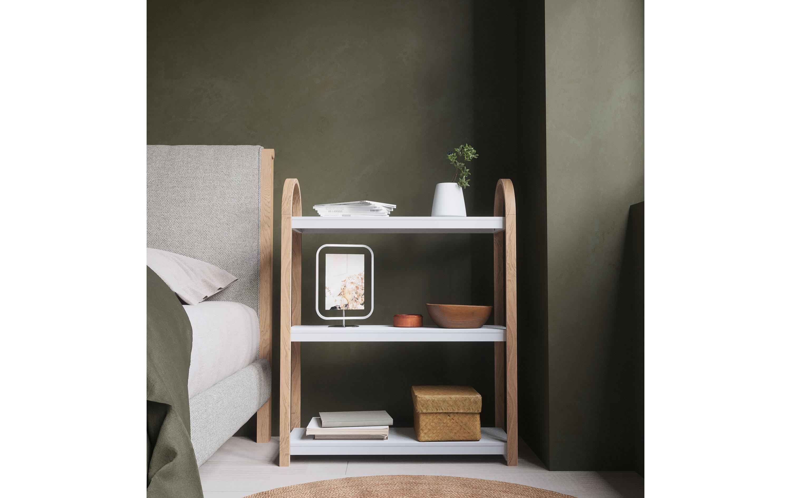 Regal Bellwood 72 x 90 cm, Nature/Weiss<br>Regal mit drei Ablagen
