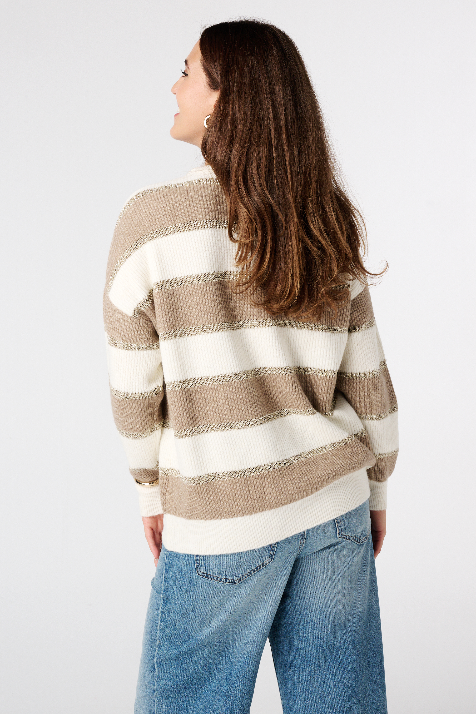 Gestreepte trui met lurex Multi Neutraal