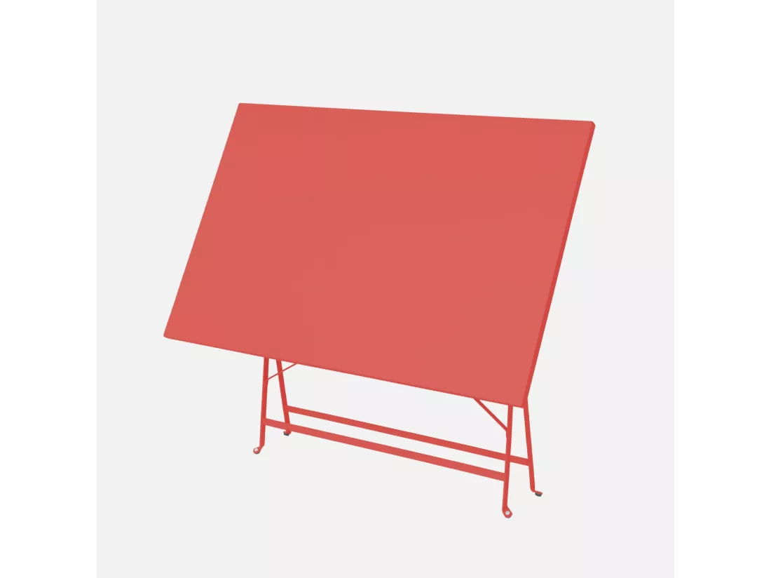 Table de jardin bistrot pliante métal + 4 assises 110 x 70cm. avec quatre chaises pliantes. acier thermolaqué