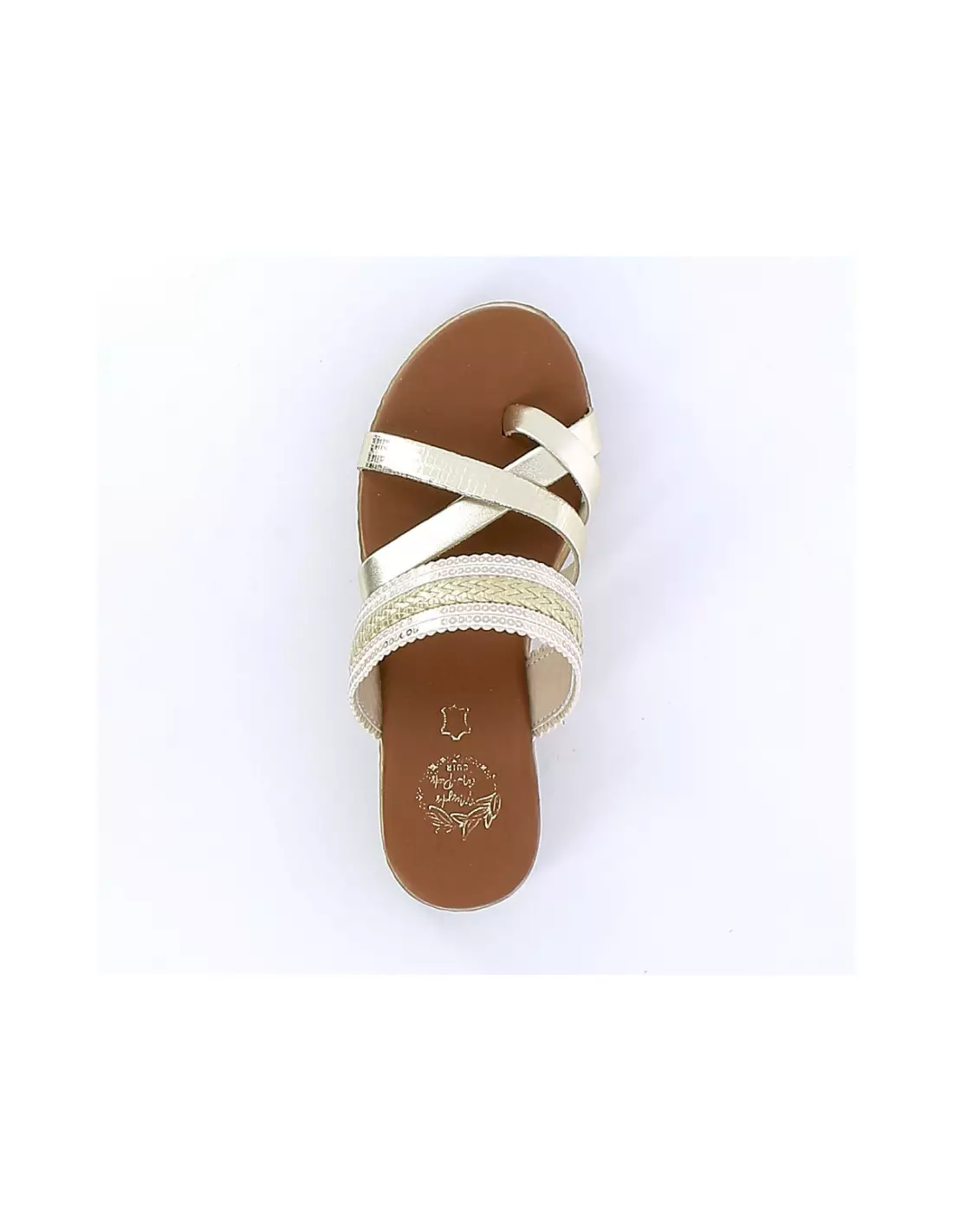 MES JOLIES NU PIEDS MJNP 20 - Mules & sabots Gold