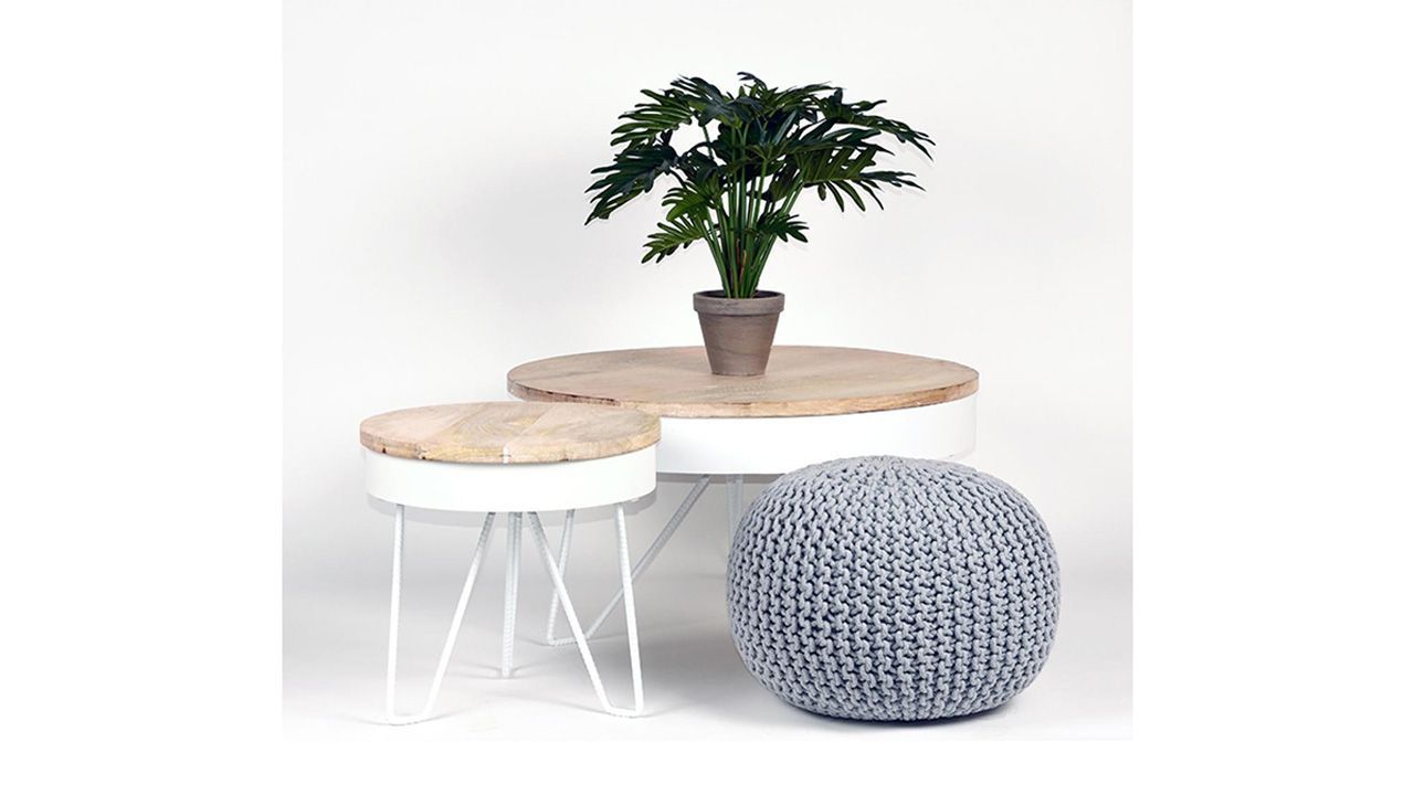 Salontafel wit YS-22.079 Saran ⌀80  x H43 cm