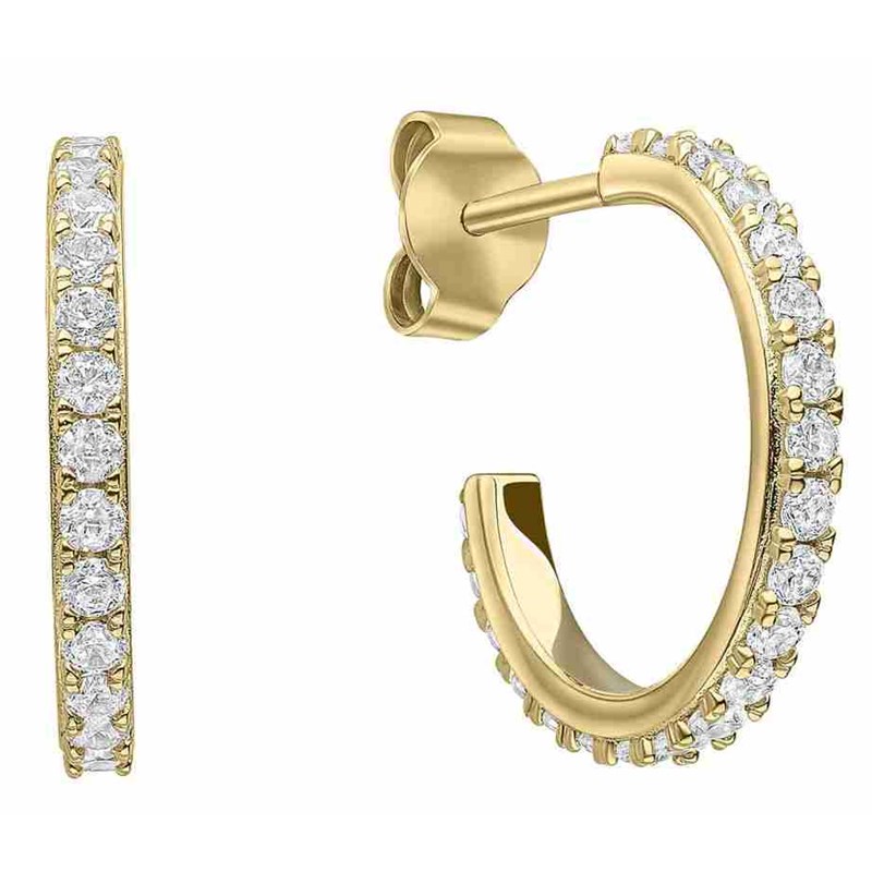 Boucle d'oreille zirconium plaqué or 24 carats en argent 925