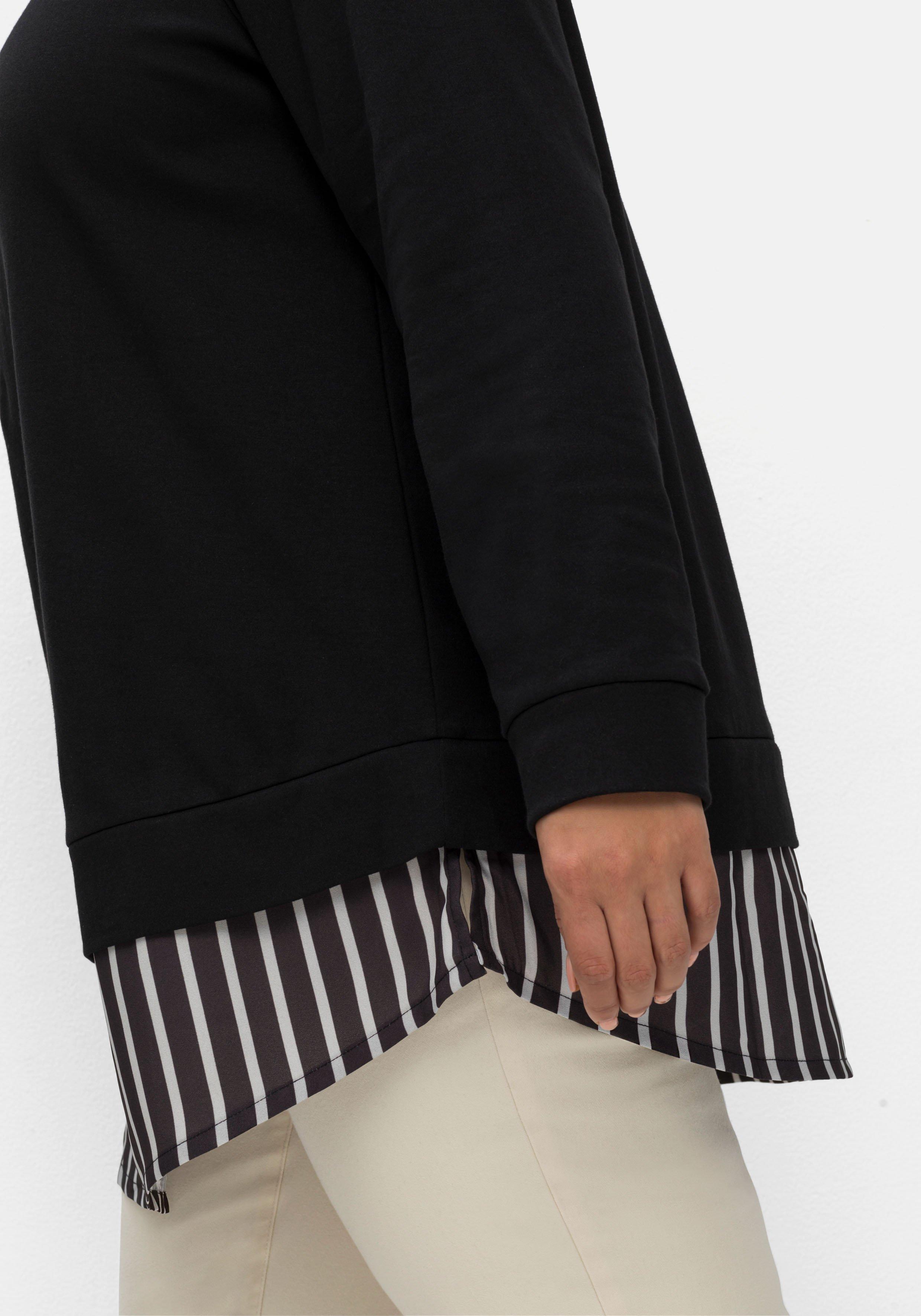 2-in-1-Langarmshirt mit Ansatz aus Blusenstoff