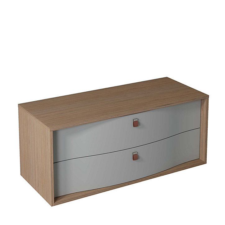 Meuble sous vasque à suspendre Havana grège mat 2 tiroirs 120 cm
