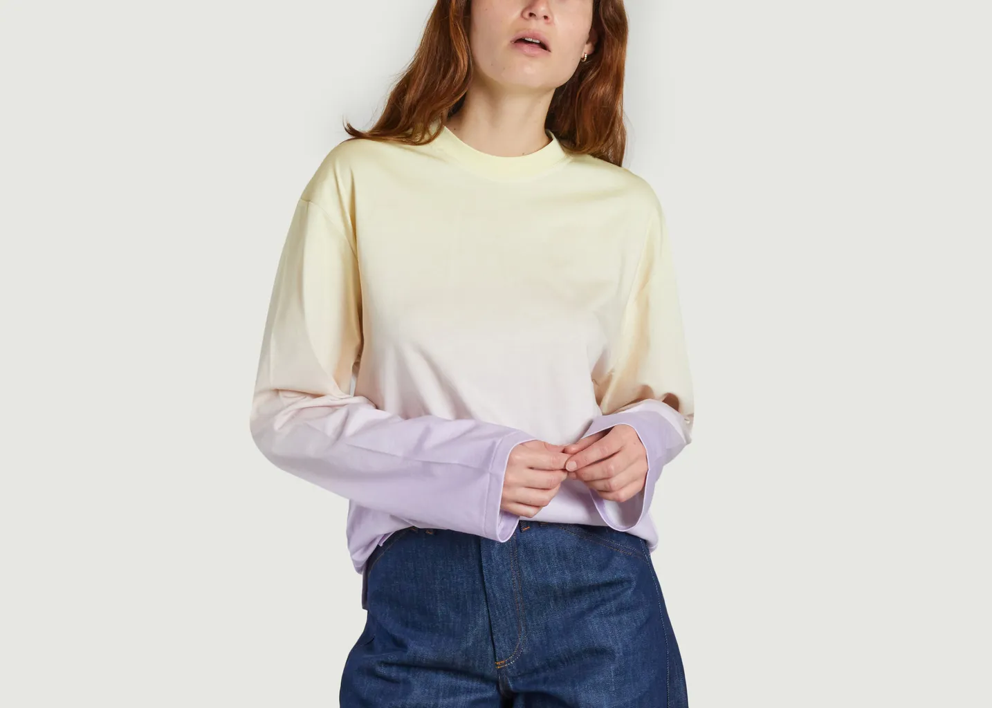 T-shirt manches longues ample en dégradé Cerise Samsoe Samsoe